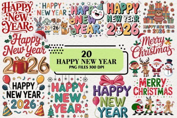 Download Kawaii Happy New Year Clipart Bundle - Kawaii Collection