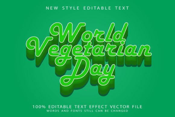 Download World Vegetarian Editable Text Effect - Vegetarian Collection