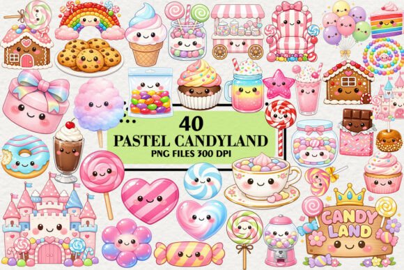 Download Kawaii Pastel Candyland Clipart Bundle - Kawaii Collection