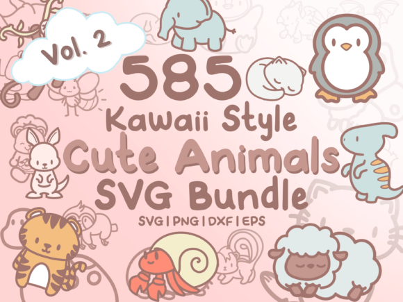 Download 585 Kawaii Animals SVG Illustrations - Kawaii Collection