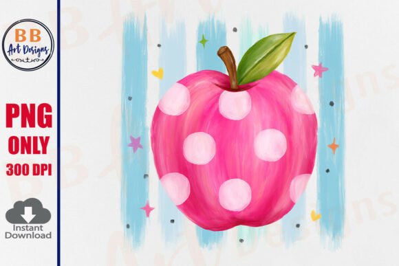 Download Preppy School Striped Teacher Apple Pink - Apple Collection