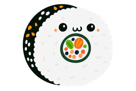 Download Vegetarian Roll Kawaii Mascot. Japanese - Premium Resources