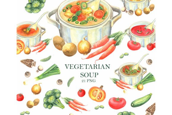 Download Vegetarian Soup Clipart - Vegetarian Collection